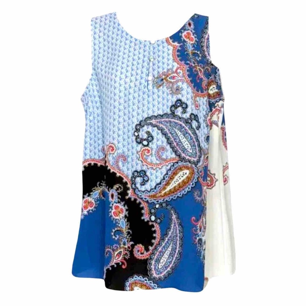 J. Jill Paisley Sleeveless Top Blue Size S